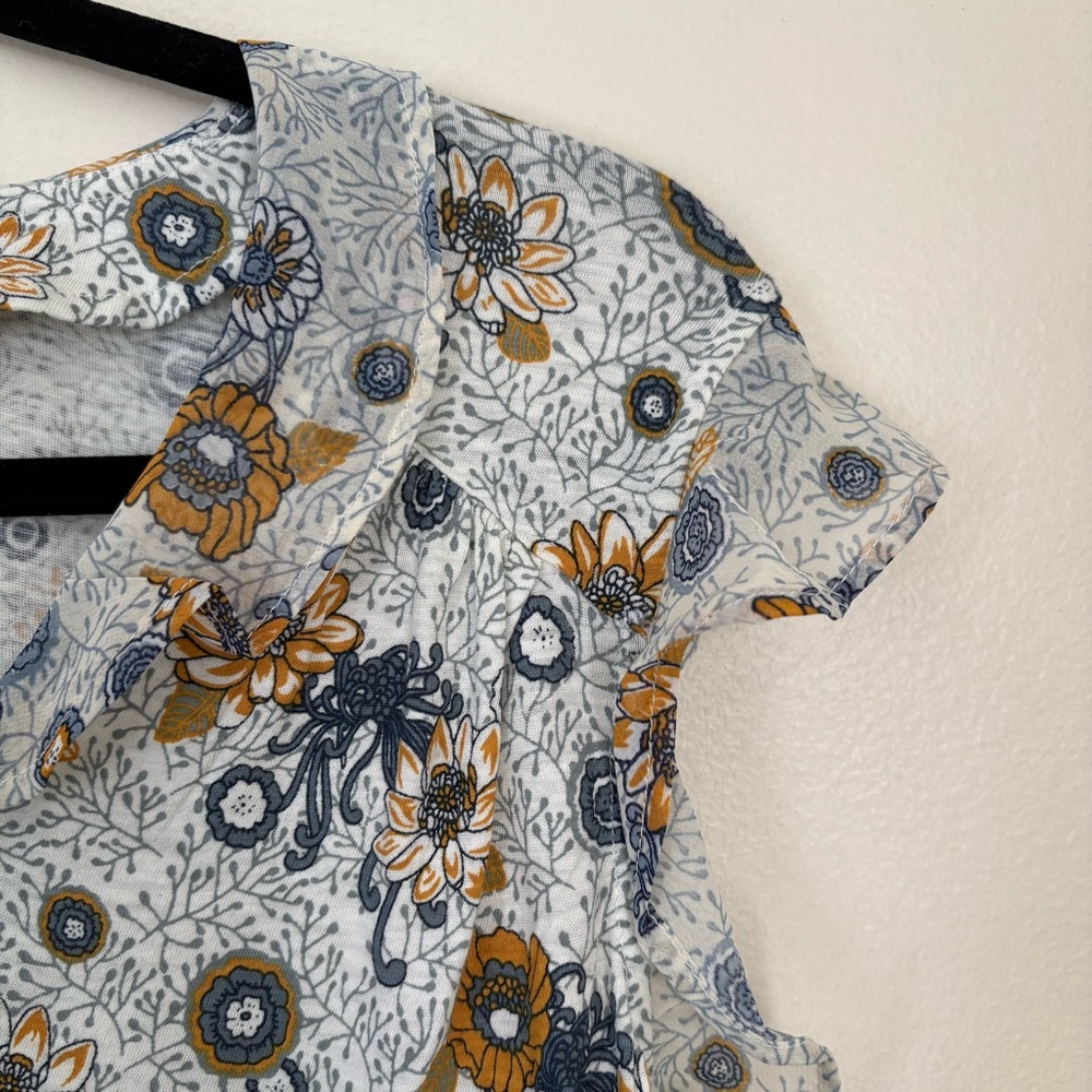 NWT Lucky Brand Blue Floral Blouse Size Small - Picture 4 of 12